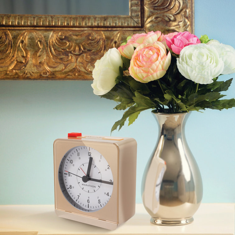 Marathon Watch Company Desk Analog Quartz Alarm Tabletop Clock